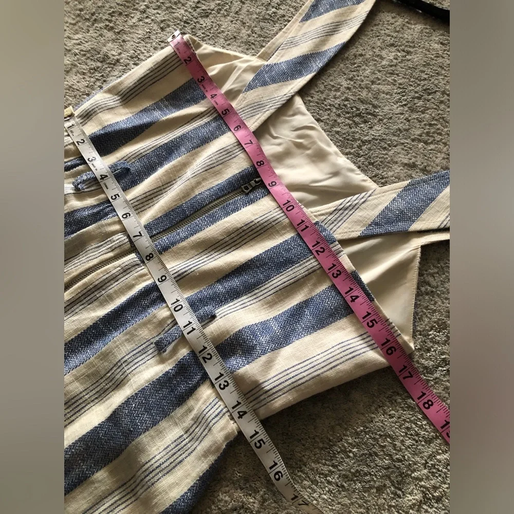 Alice + Olivia Marty Belted Striped Linen-Blend Jumpsuit - Picture 15 of 16